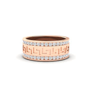 2.33Ct Round Cut Moissanite Men Unique Wedding Band Ring 14K Yellow Gold Plated